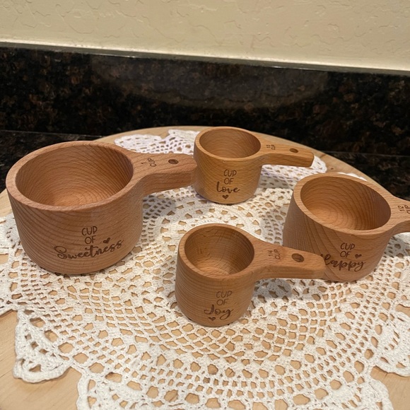 Wood Measuring cups and spoons - cup of sweetnees - Picture 6 of 9